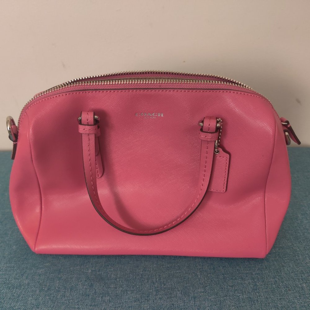 Hot Pink Leather Coach Handbag - Like Brand New